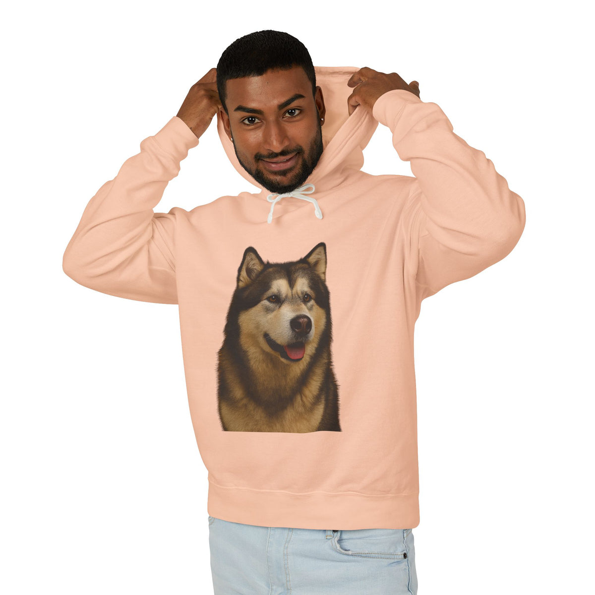 Malamute Head Unisex Lightweight Hoodie