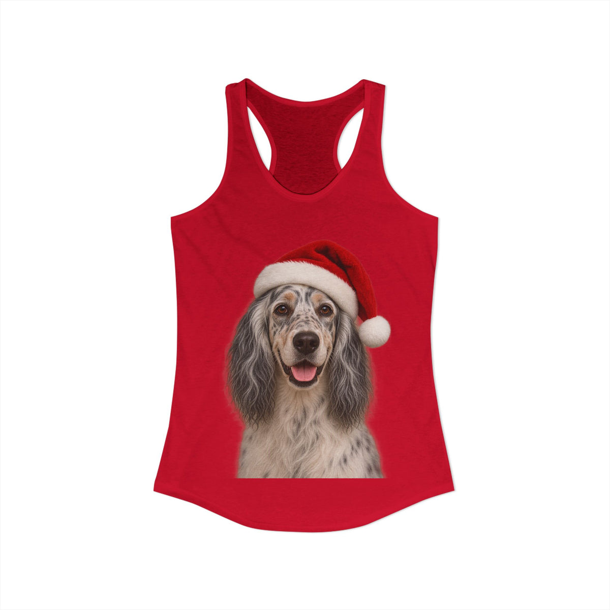 Santa Paws English Setter Women's Racerback Tank