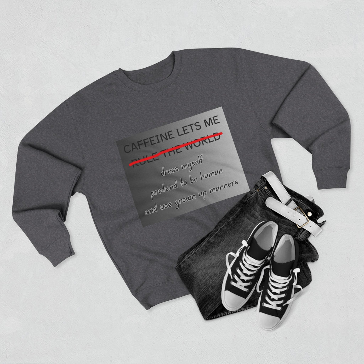 Caffeine Lets Me Unisex Crewneck Sweatshirt