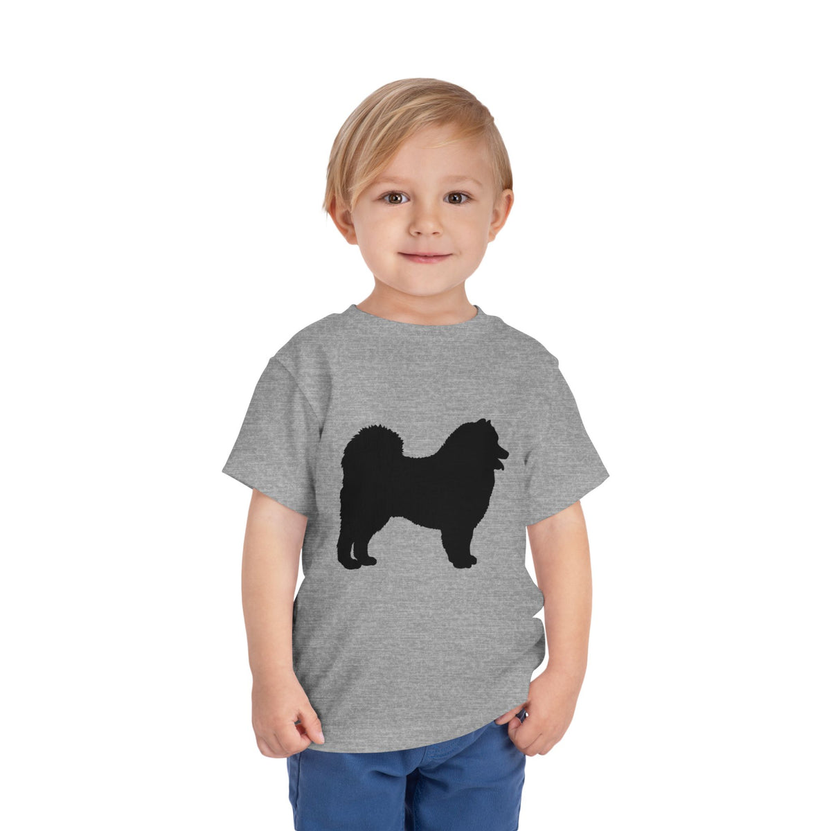 Samoyed Silhouette Toddler Unisex Short Sleeve Crewneck Tee