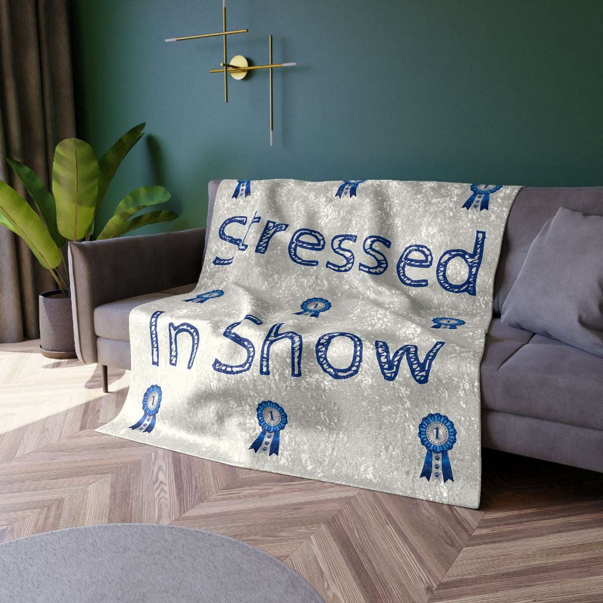 Stressed In Show Crushed Velvet Blanket