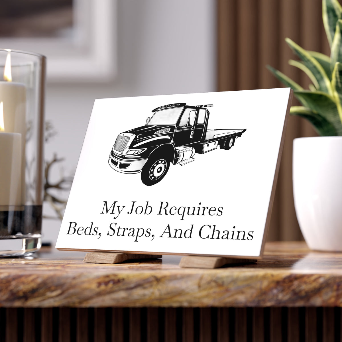 Beds, Straps, And Chains Ceramic Photo Tile