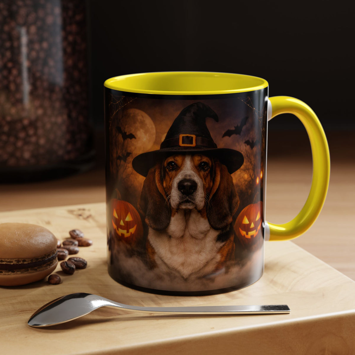 Witch Hat Pack Basset 2-Tone Coffee Mug