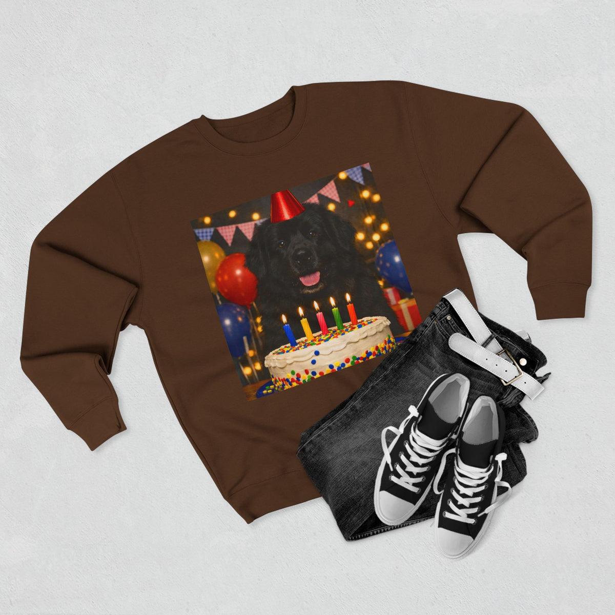 Birthday Buddy Newfie Unisex Crewneck Sweatshirt