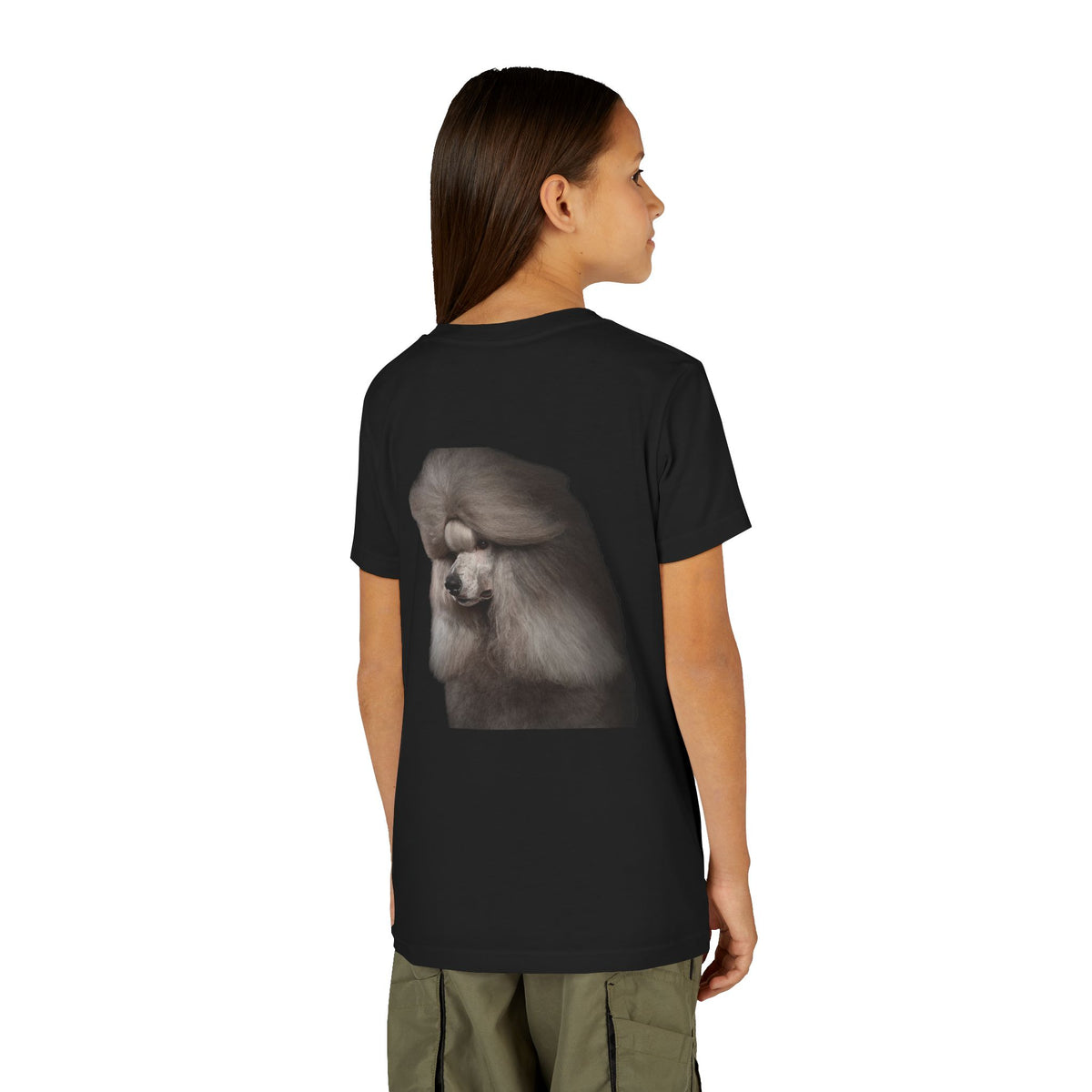 Poodle Head Youth Unisex Short Sleeve Crewneck Tee
