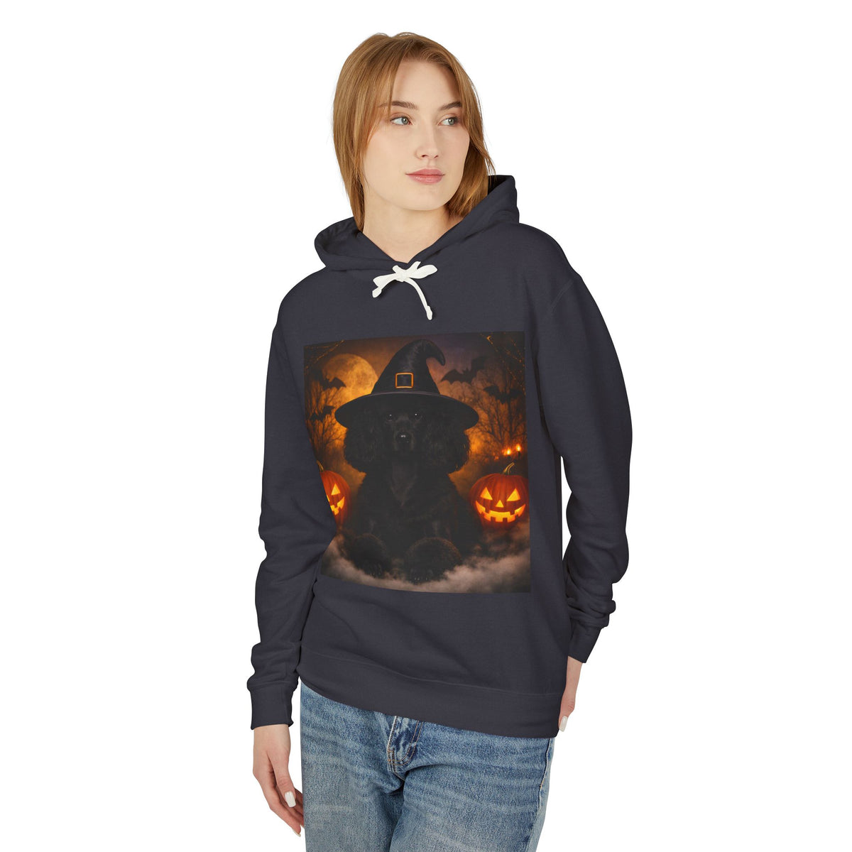 Witch Hat Pack Poodle Unisex Lightweight Hoodie