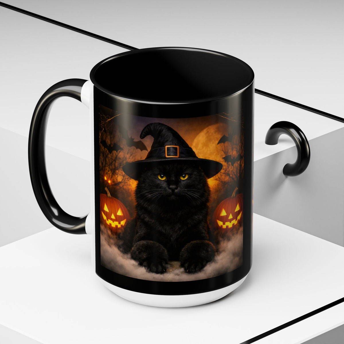 Witch Hat Pack Cat 2-Tone Coffee Mug