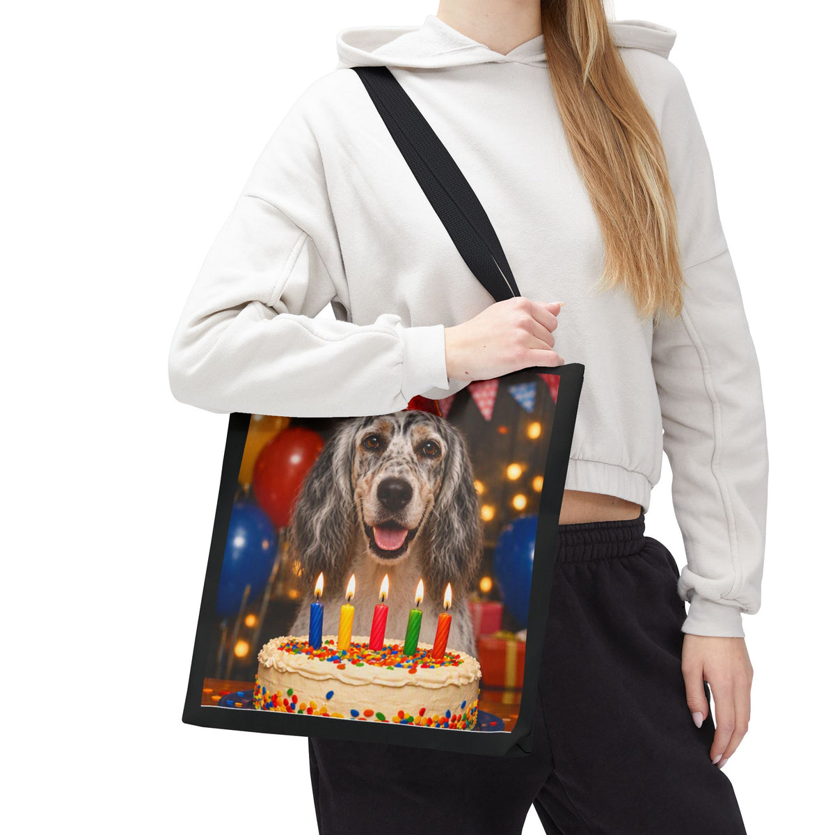 Birthday Buddy English Setter Tote Bag
