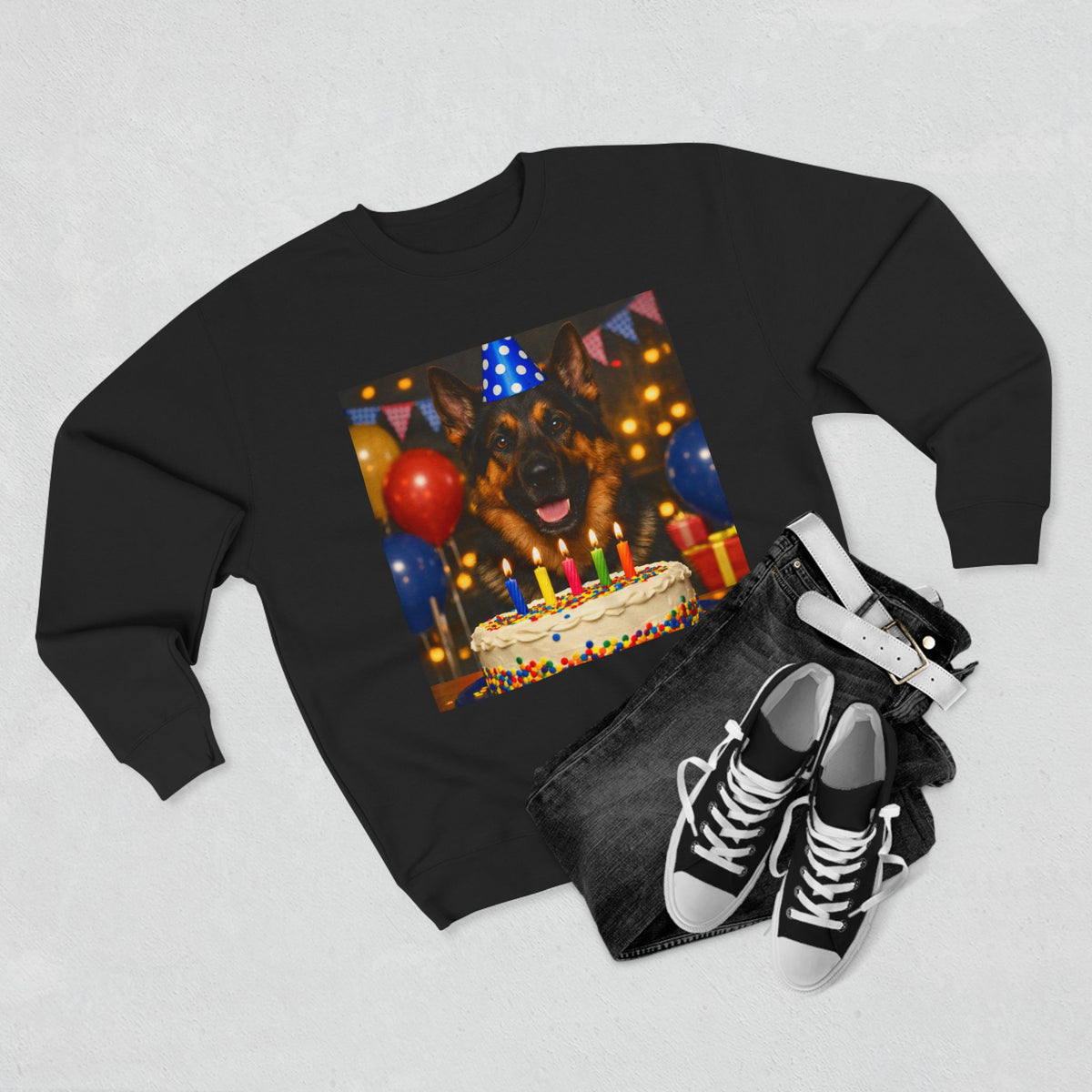 Birthday Buddy German Shepherd Unisex Crewneck Sweatshirt