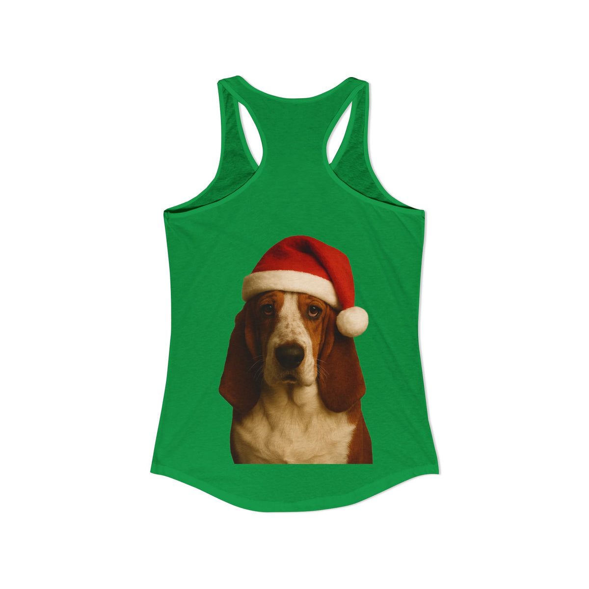 Santa Paws Basset Women's Racerback Tank