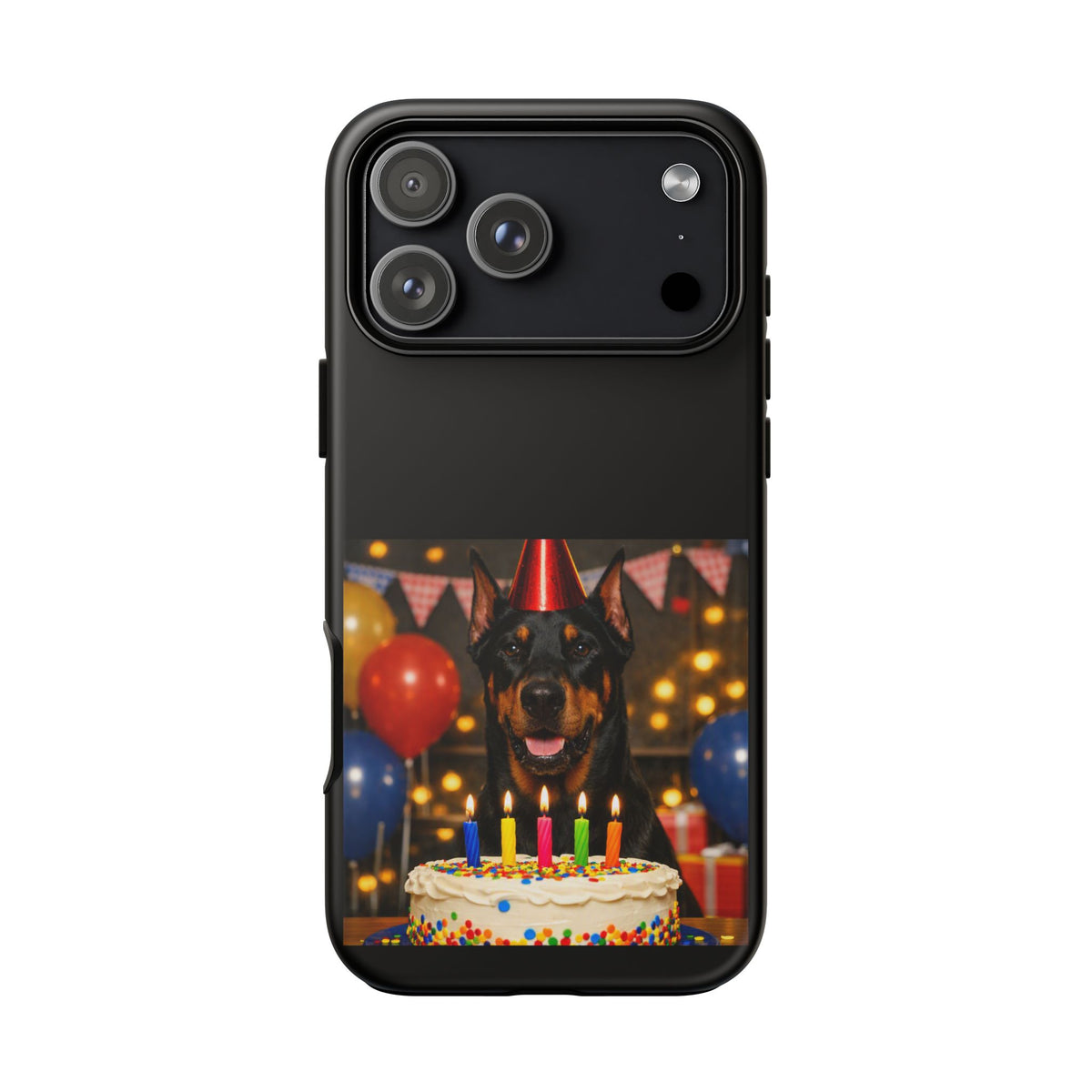 Birthday Buddy Doberman iPhone Case