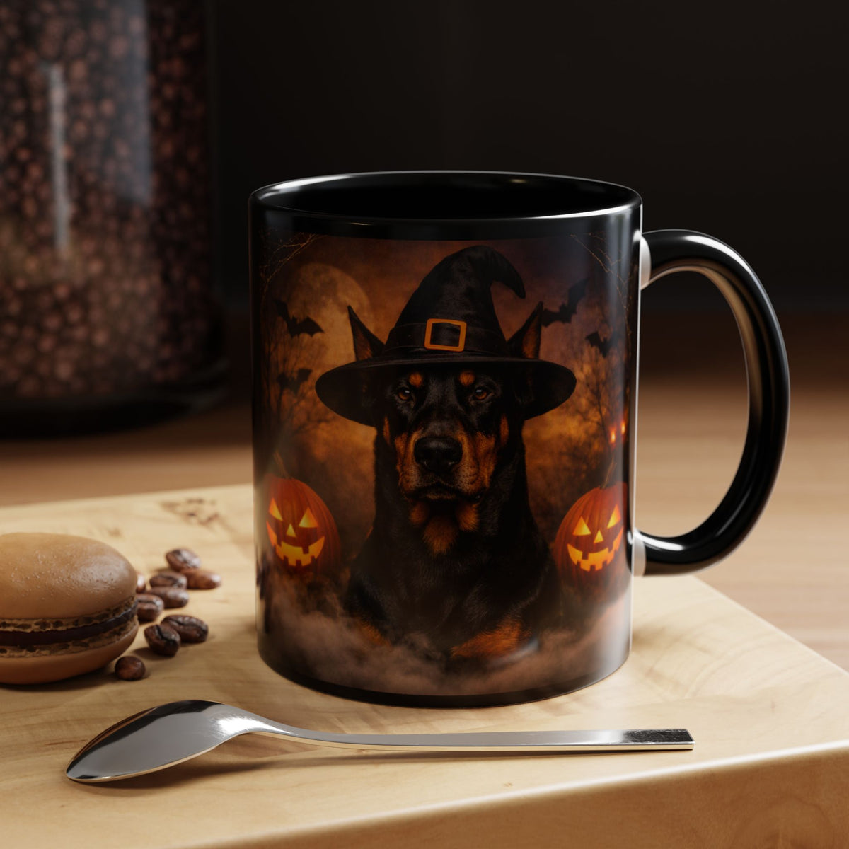 Witch Hat Pack Doberman 2-Tone Coffee Mug