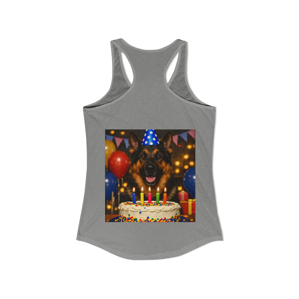 Birthday Buddy German Shepherd Women's Racerback Tank