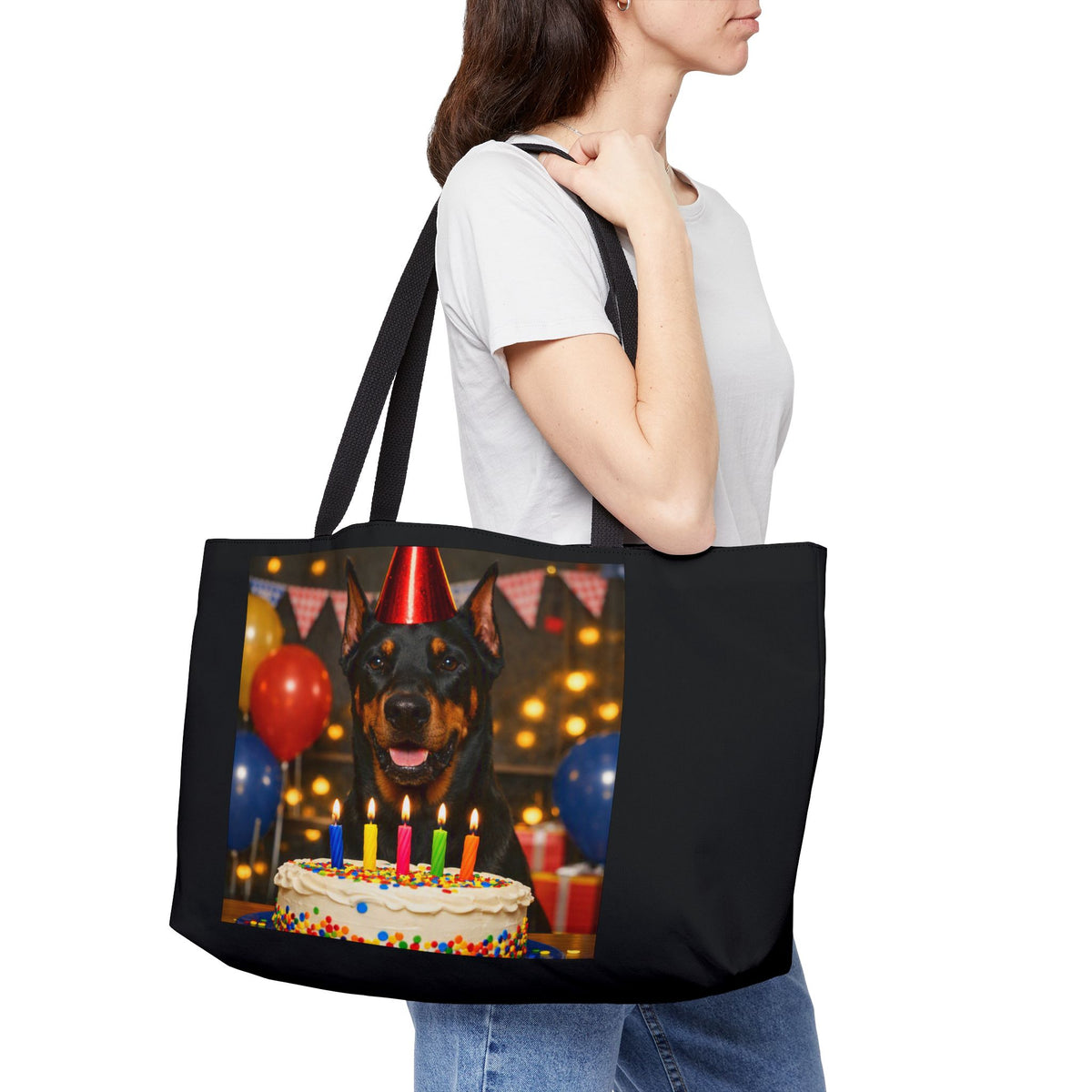 Birthday Buddy Doberman Weekender Tote Bag
