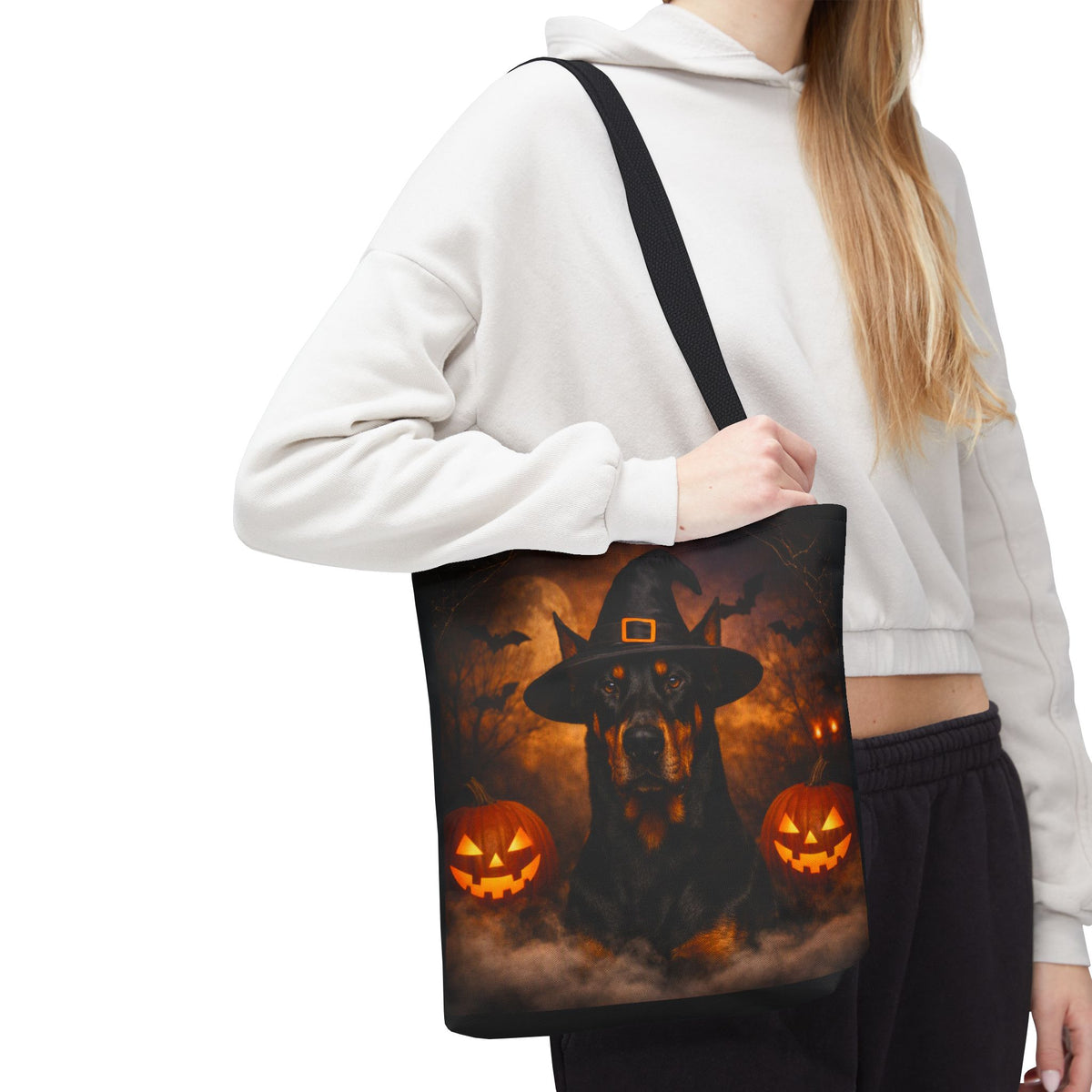 Witch Hat Pack Doberman Tote Bag
