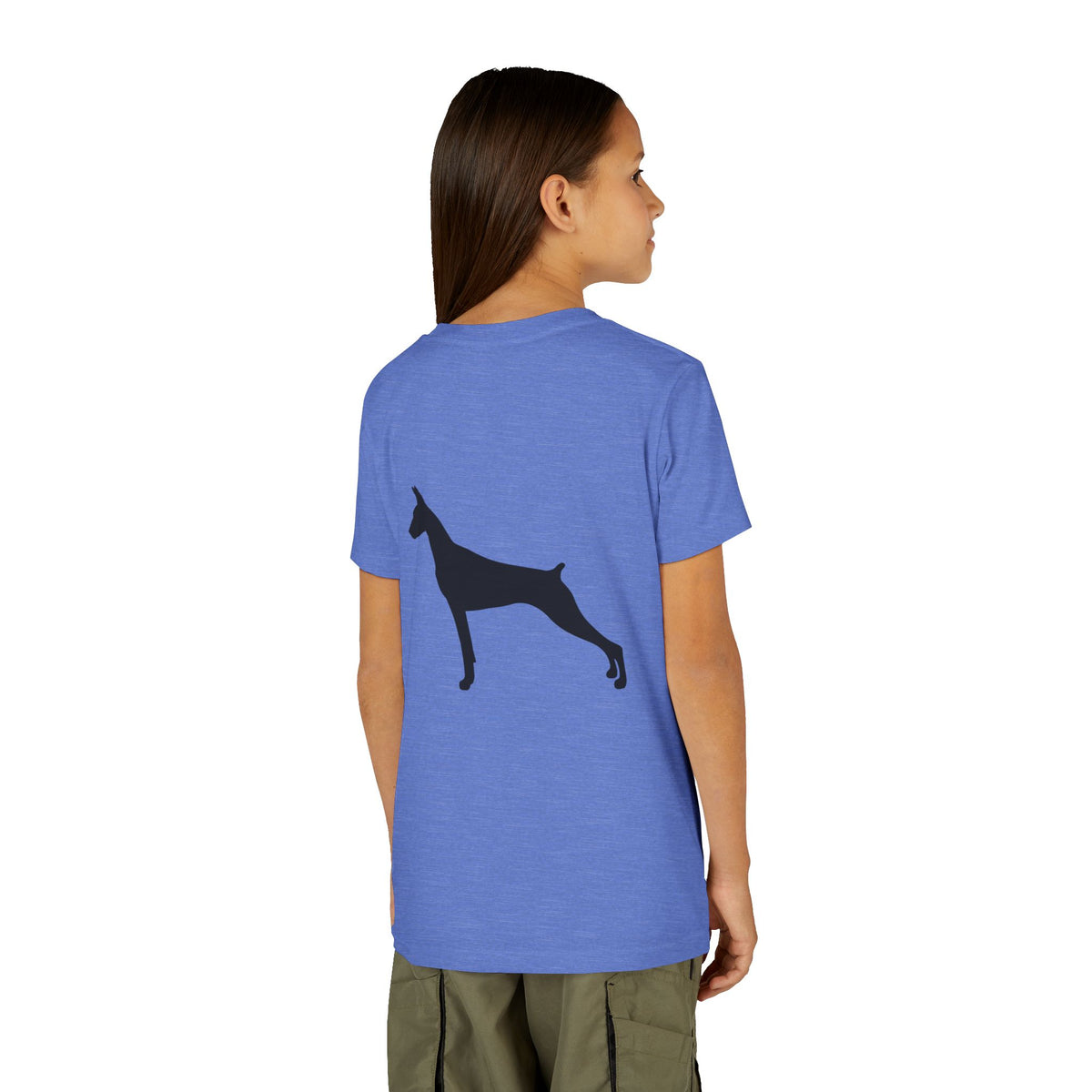 Doberman Silhouette Youth Unisex Short Sleeve Crewneck Tee