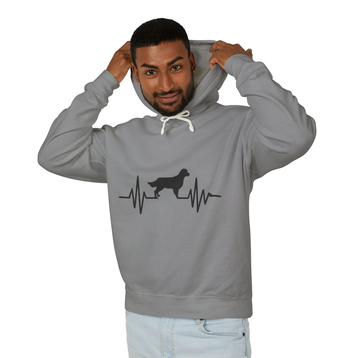 My Heart Beats For Goldens Unisex Lightweight Hoodie
