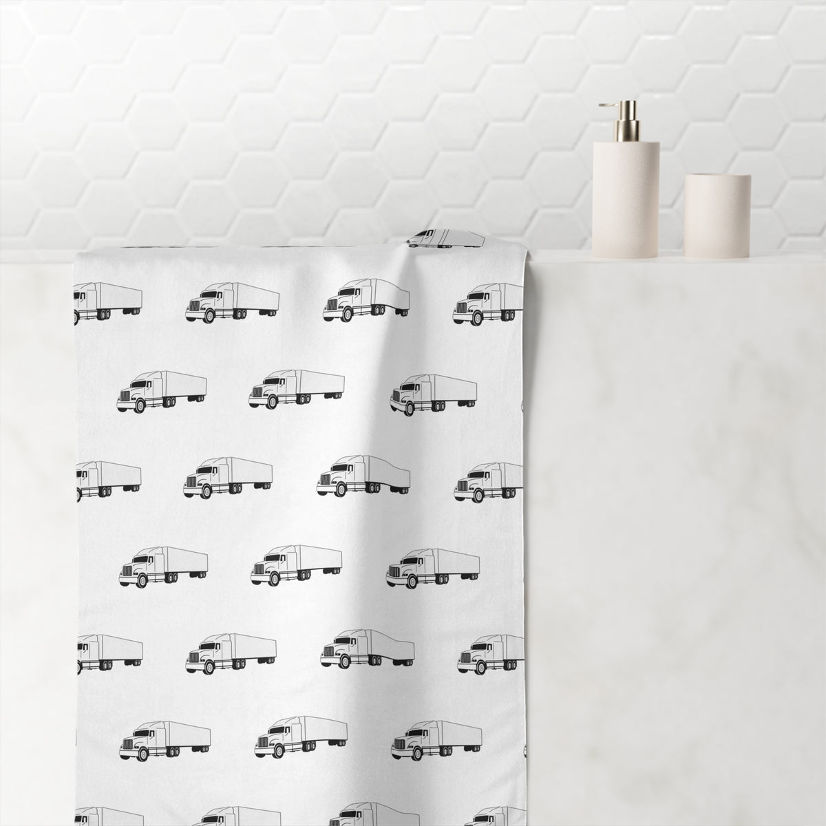 Semi Truck Mink-Cotton Beach Towel