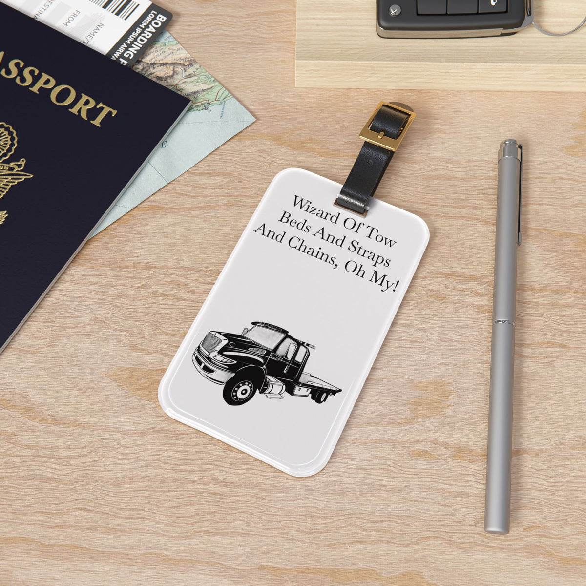 Wizard Of Tow Leather Strap Luggage Tag