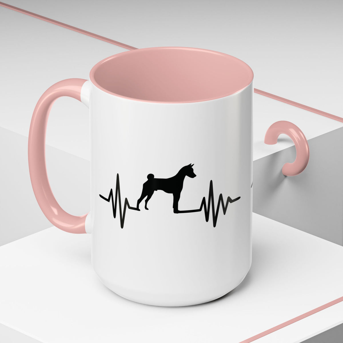 My Heart Beats For Basenjis 2-Tone Coffee Mug