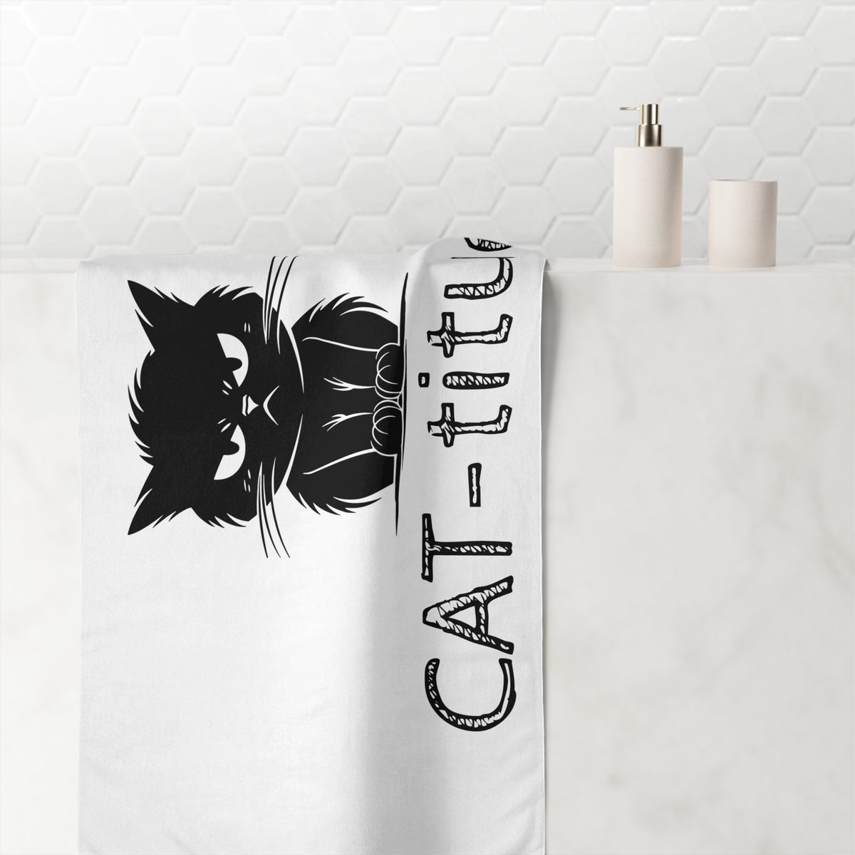 CAT-titude Mink-Cotton Beach Towel