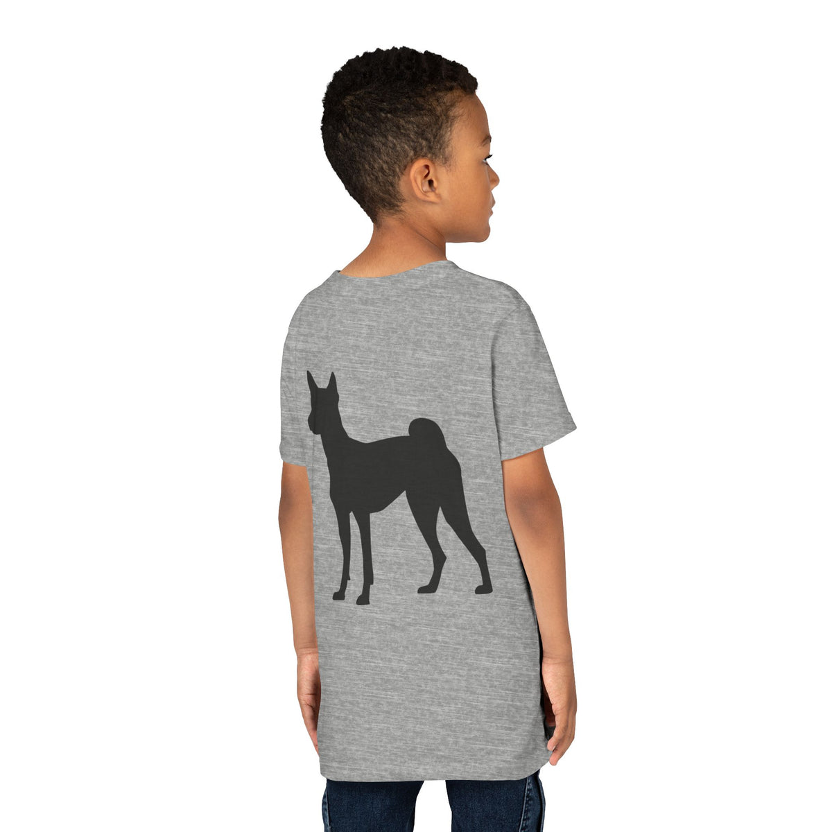 Basenji Silhouette Youth Unisex Short Sleeve Crewneck Tee