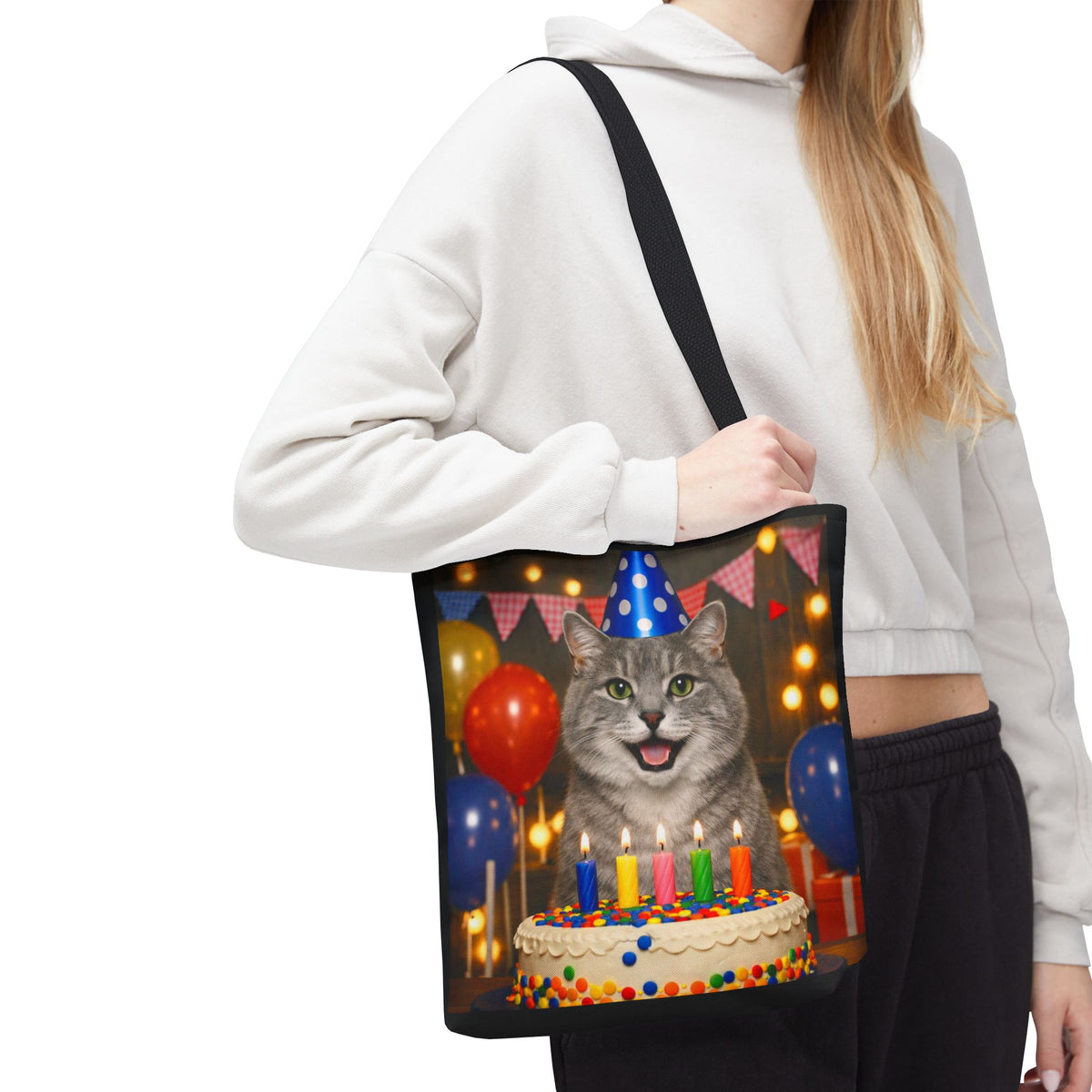 Birthday Buddy Cat Tote Bag