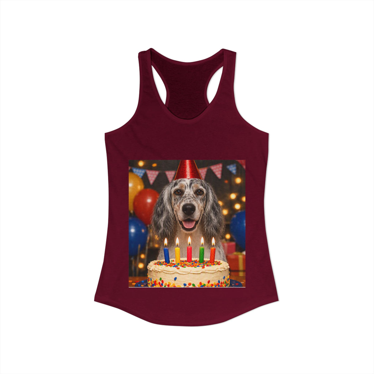 Birthday Buddy English Setter Women's Racerback Tank