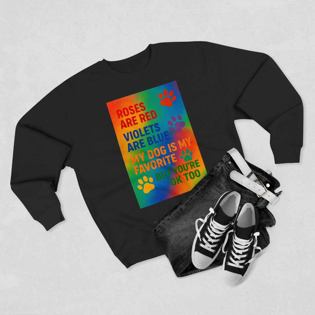 Roses Are Red Dog Unisex Crewneck Sweatshirt