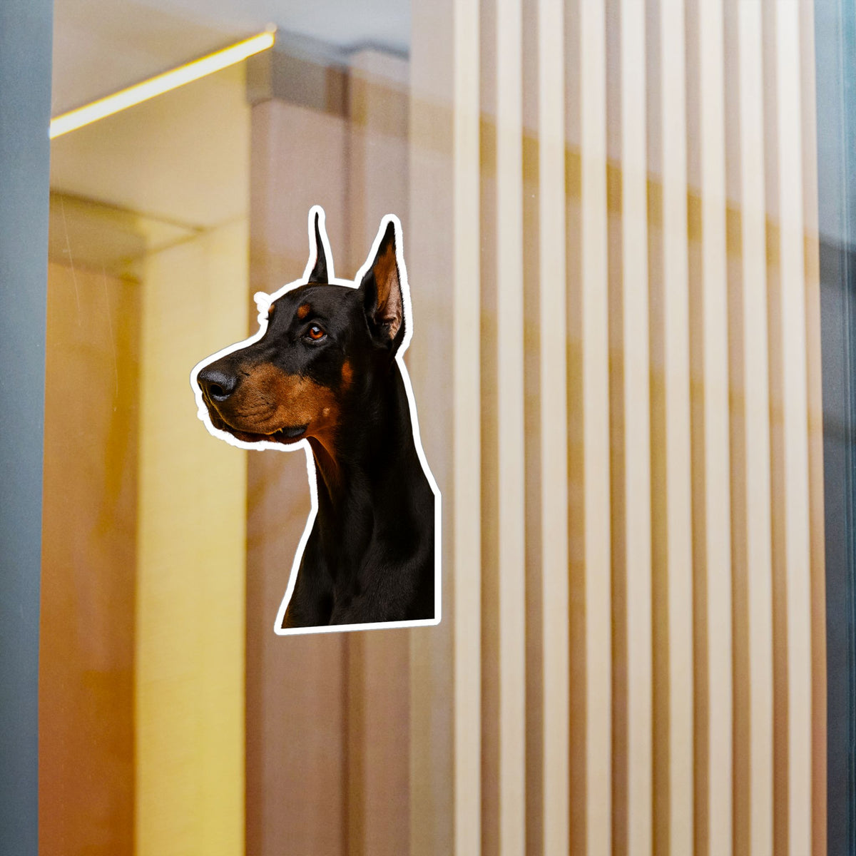 Doberman Head Vinyl Decal