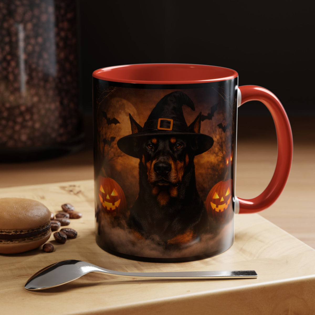 Witch Hat Pack Doberman 2-Tone Coffee Mug