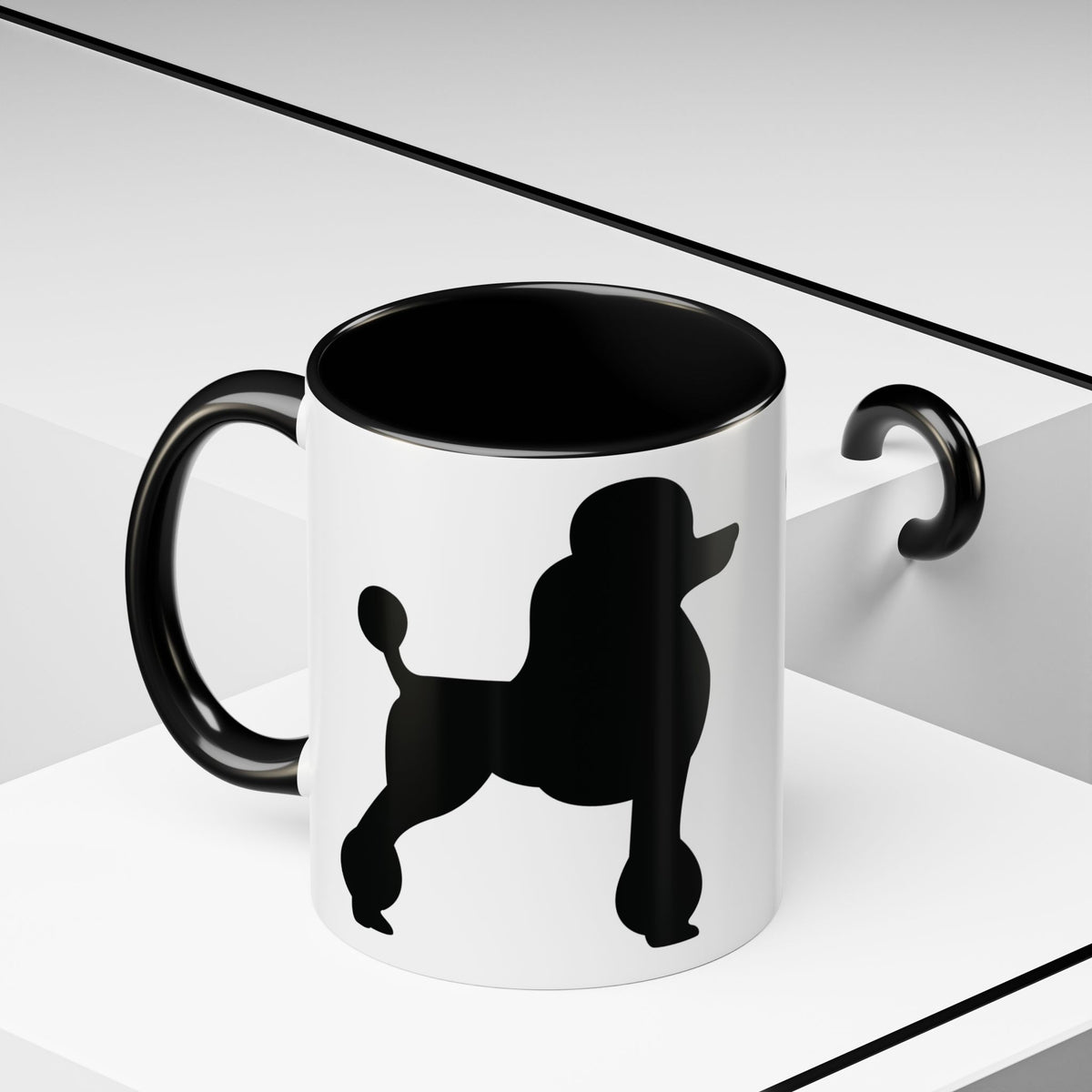 Poodle Silhouette 2-Tone Coffee Mug