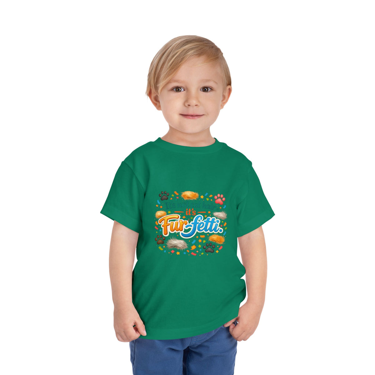 Fur-Fetti Cat Toddler Unisex Short Sleeve Crewneck Tee