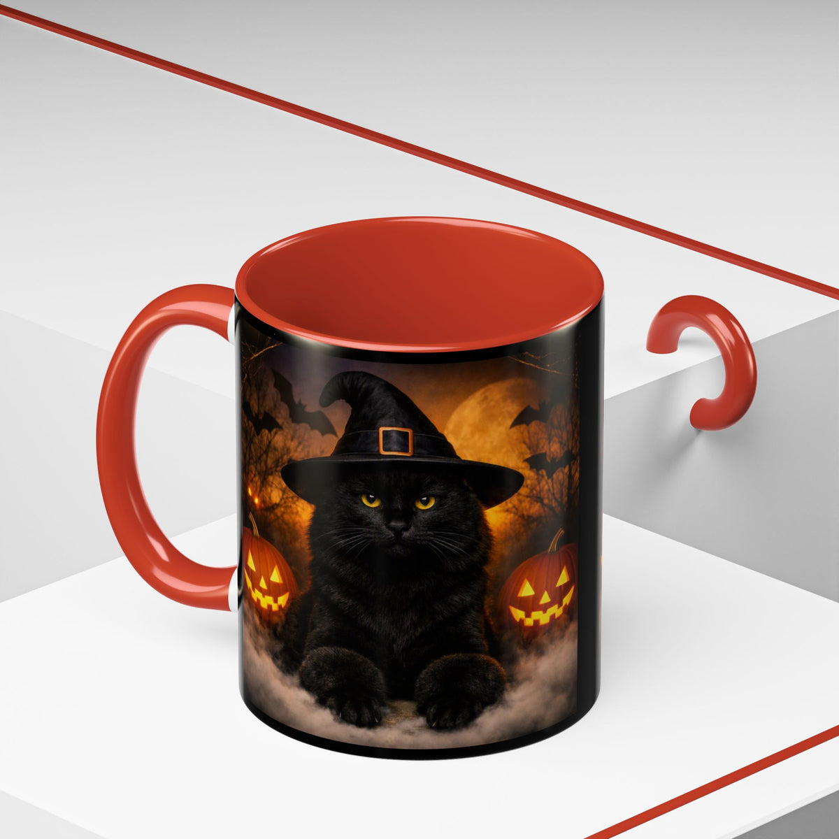 Witch Hat Pack Cat 2-Tone Coffee Mug
