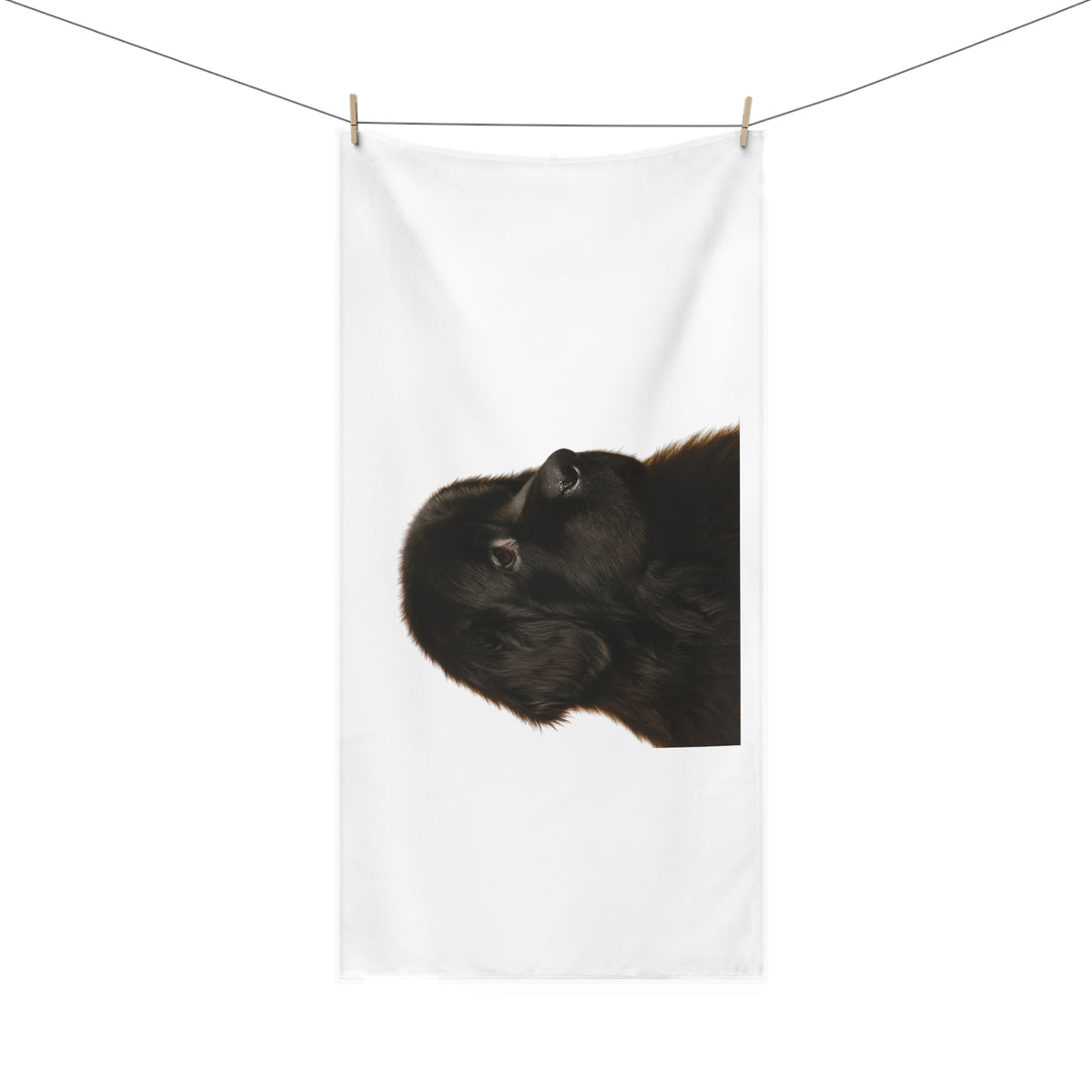 Newfie Head Mink-Cotton Beach Towel