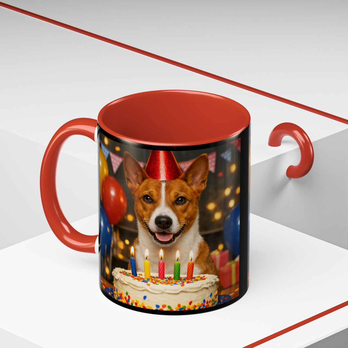 Birthday Buddy Basenji 2-Tone Coffee Mug