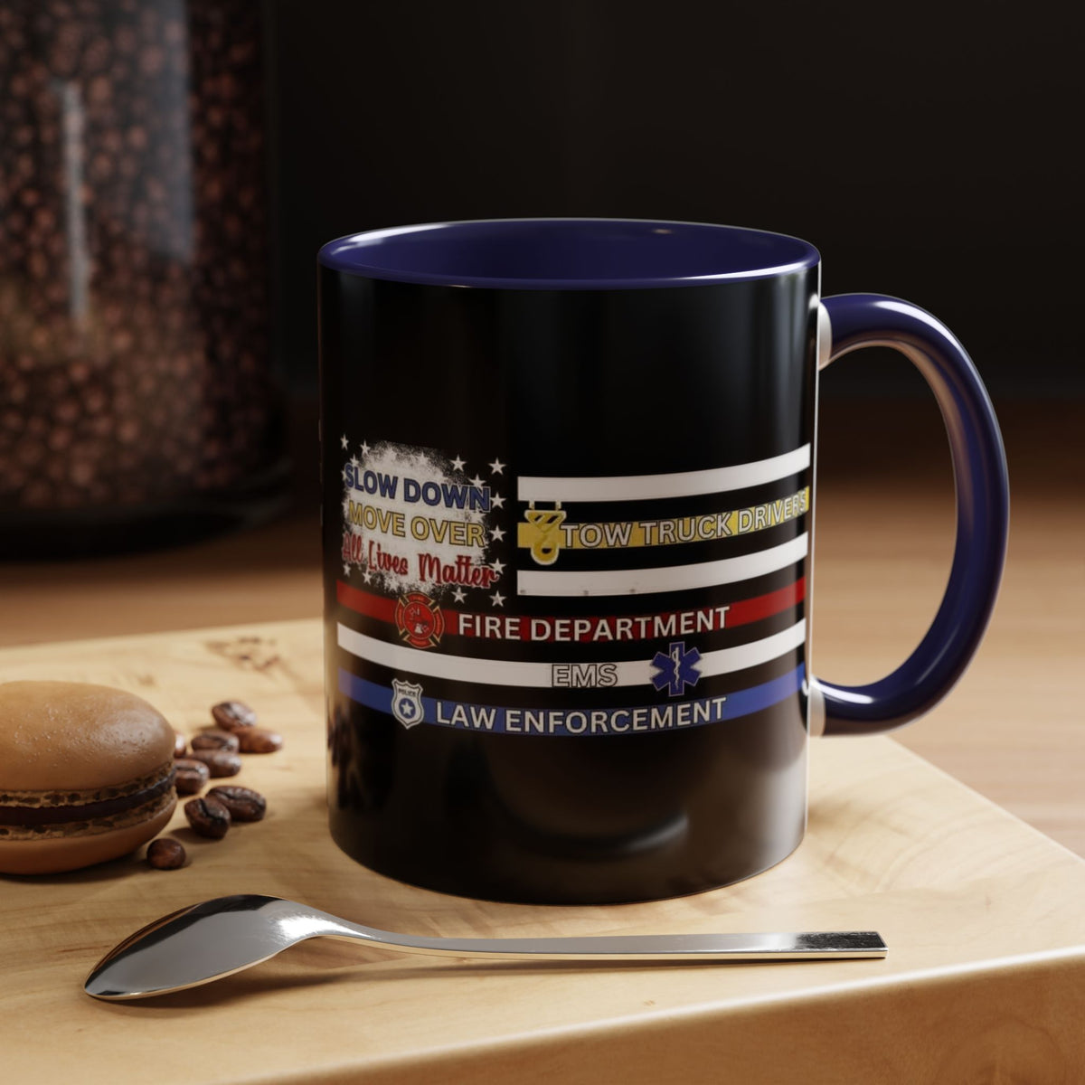 Slow Down Move Over Flag 2-Tone Coffee Mug