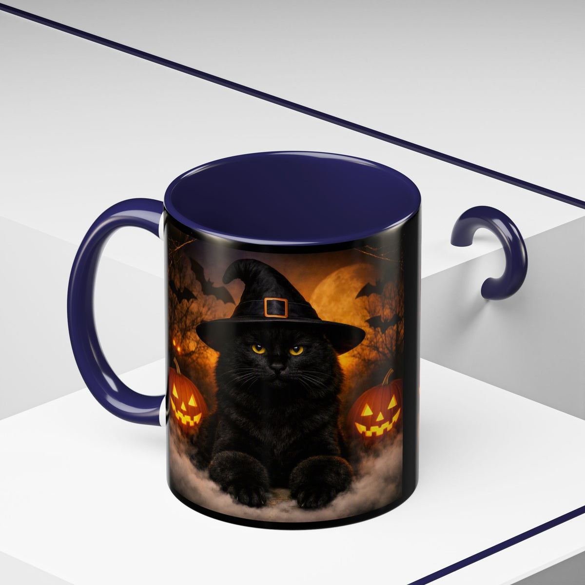 Witch Hat Pack Cat 2-Tone Coffee Mug