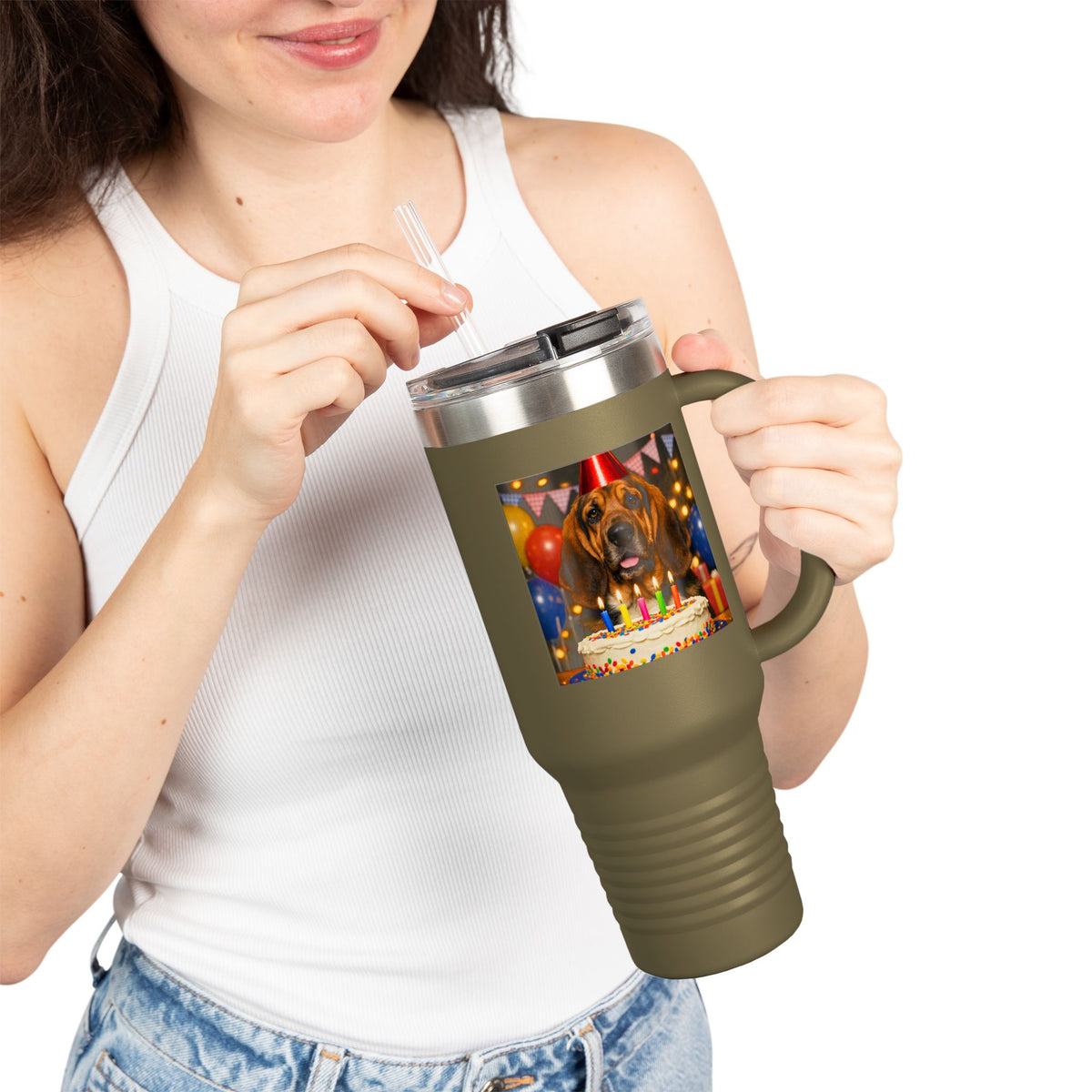 Birthday Buddy Bloodhound Insulated Travel Mug