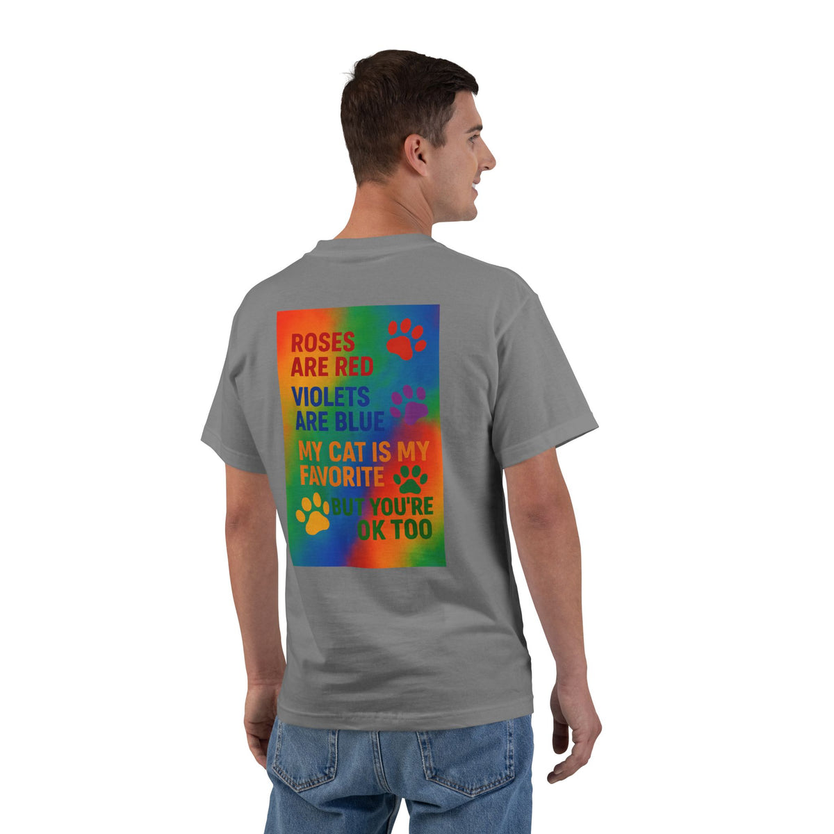 Roses Are Red Cat Men's Short-Sleeve Crewneck Tee