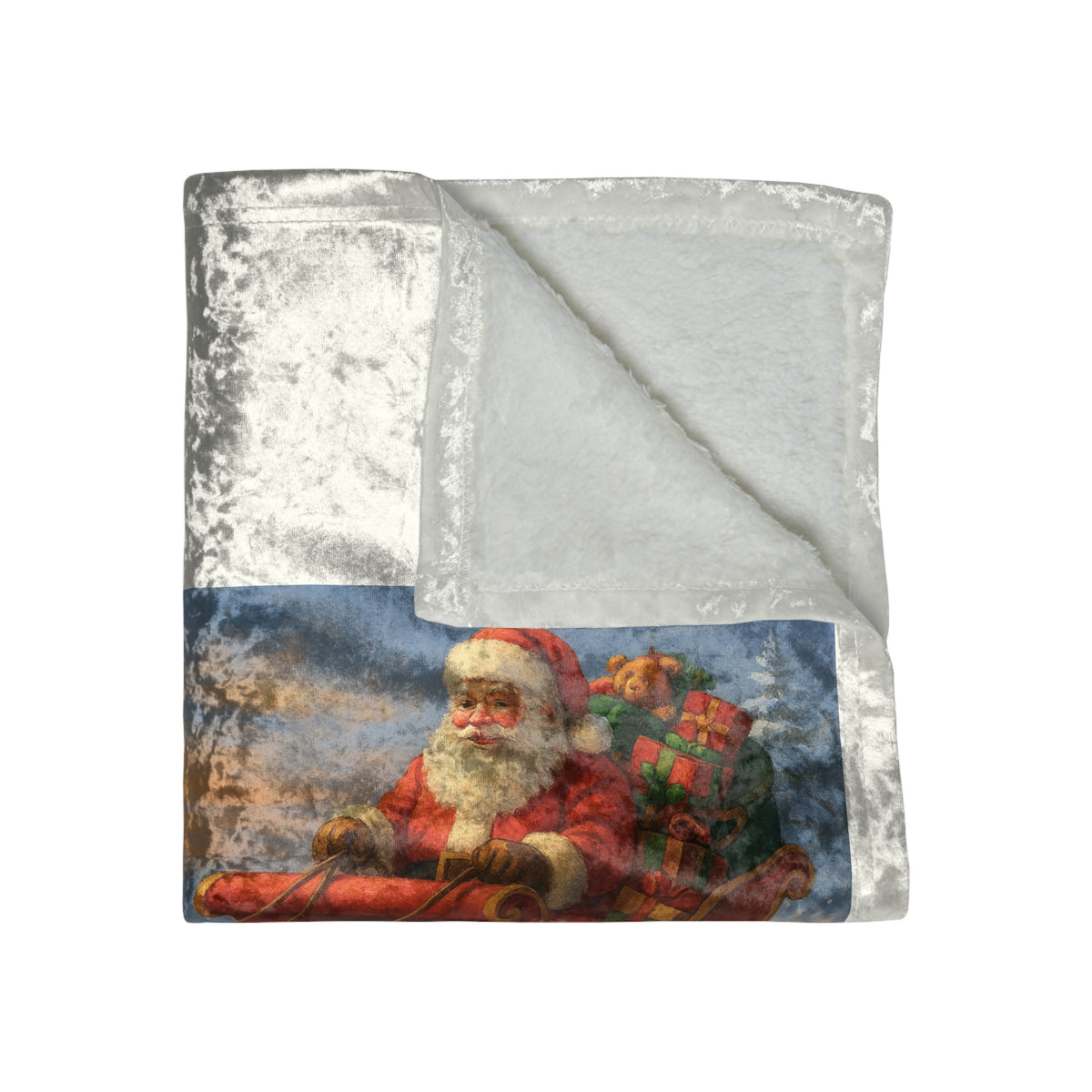 Dashing Through The Snow Crushed Velvet Blanket