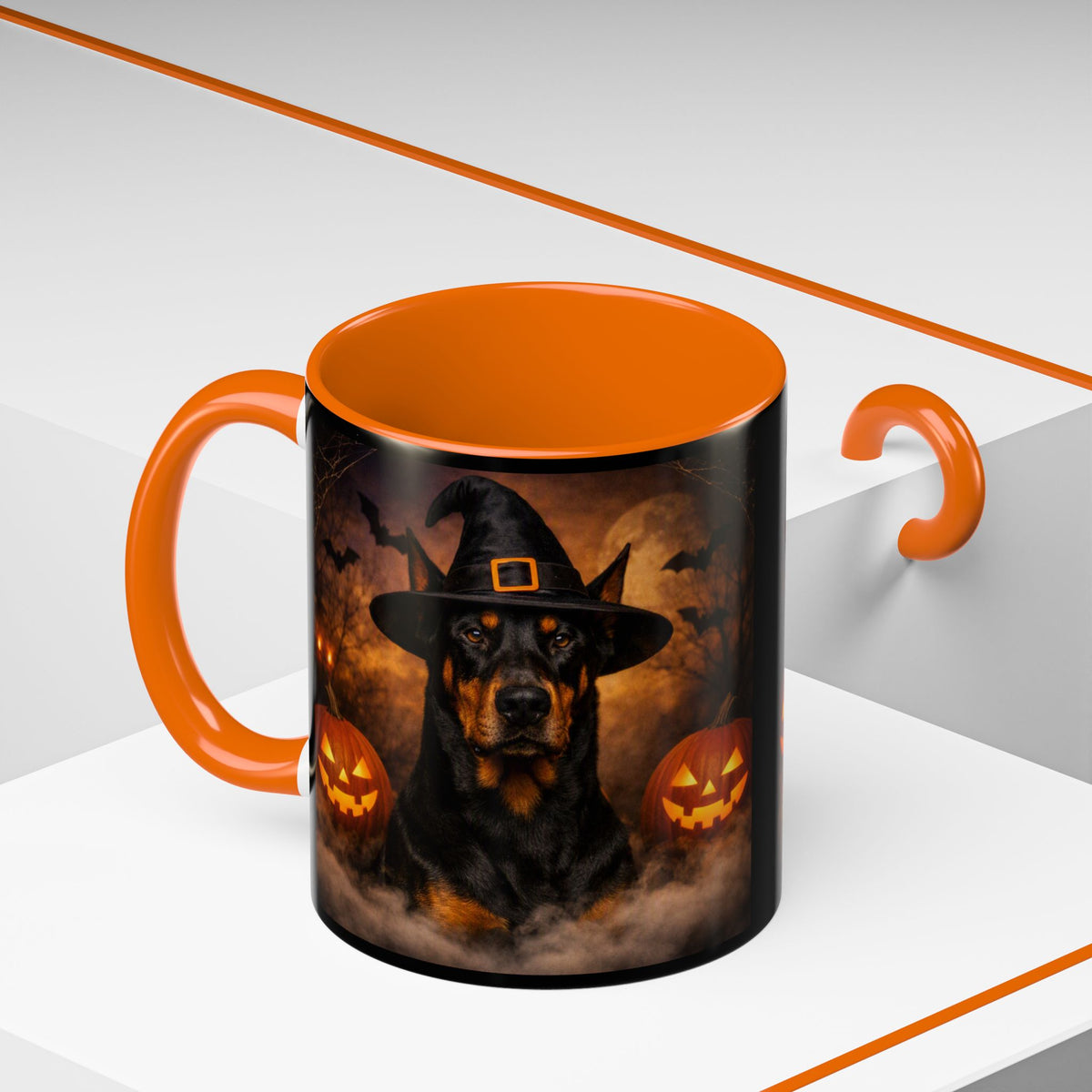 Witch Hat Pack Doberman 2-Tone Coffee Mug