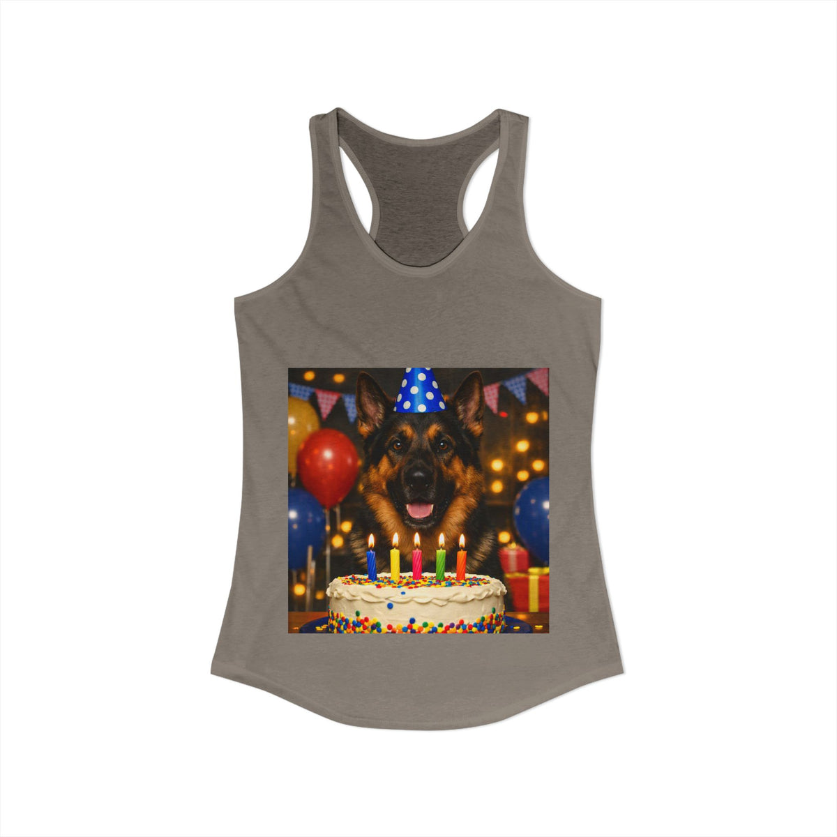 Birthday Buddy German Shepherd Women's Racerback Tank