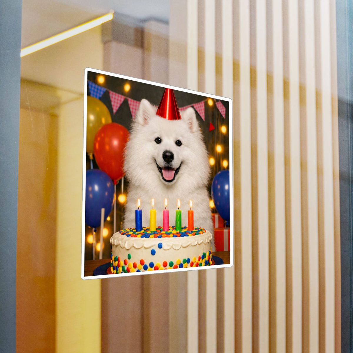 Birthday Buddy Samoyed Vinyl Decal