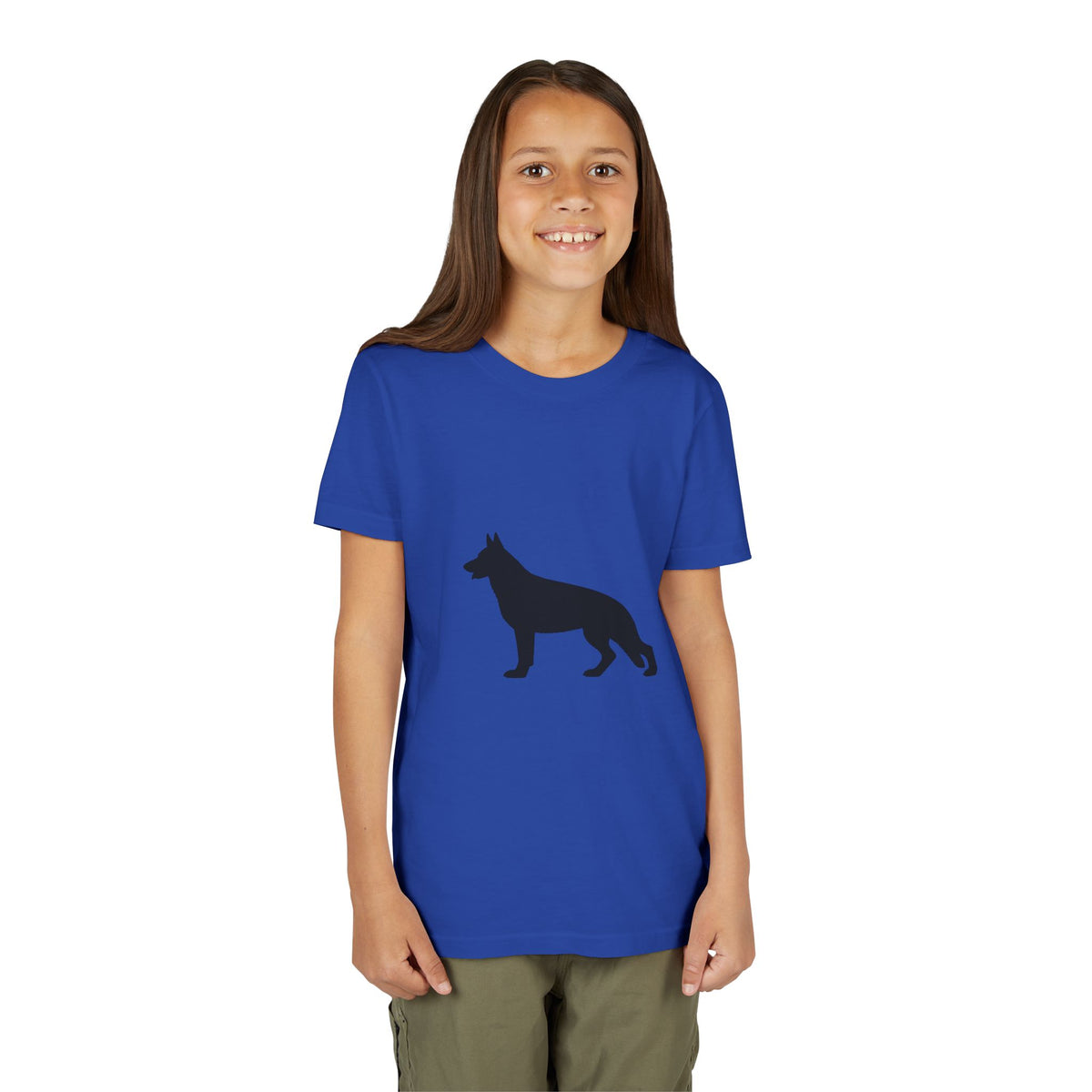 German Shepherd Silhouette Youth Unisex Short Sleeve Crewneck Tee