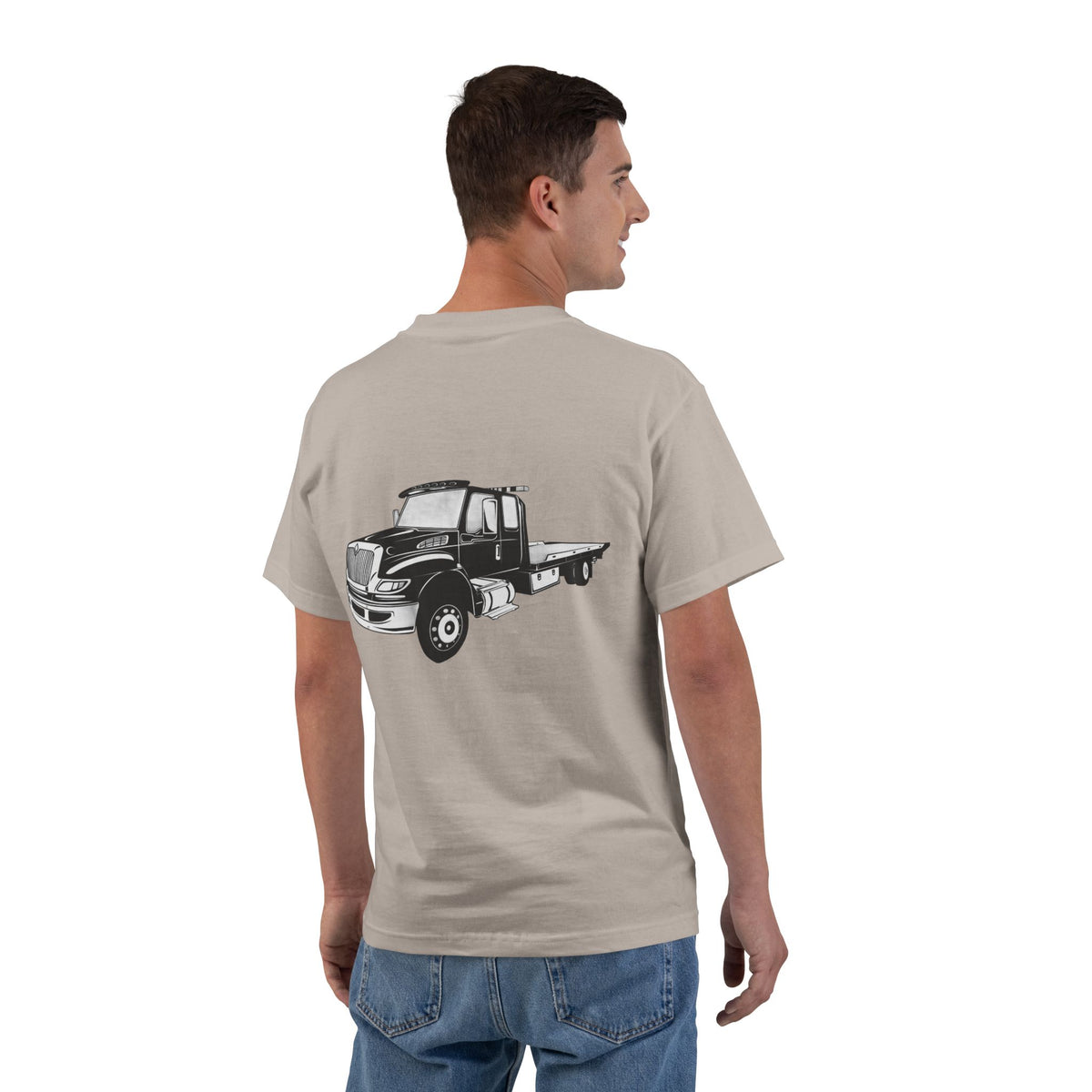 Flatbed Tow Truck Men's Short-Sleeve Crewneck Tee