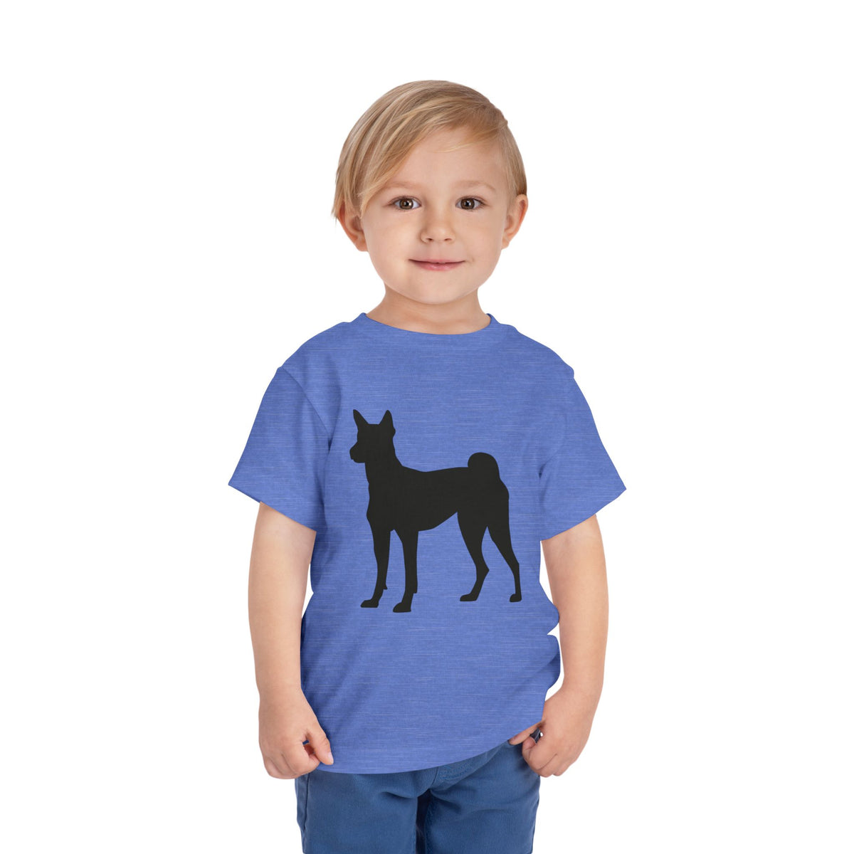 Basenji Silhouette Toddler Unisex Short Sleeve Crewneck Tee