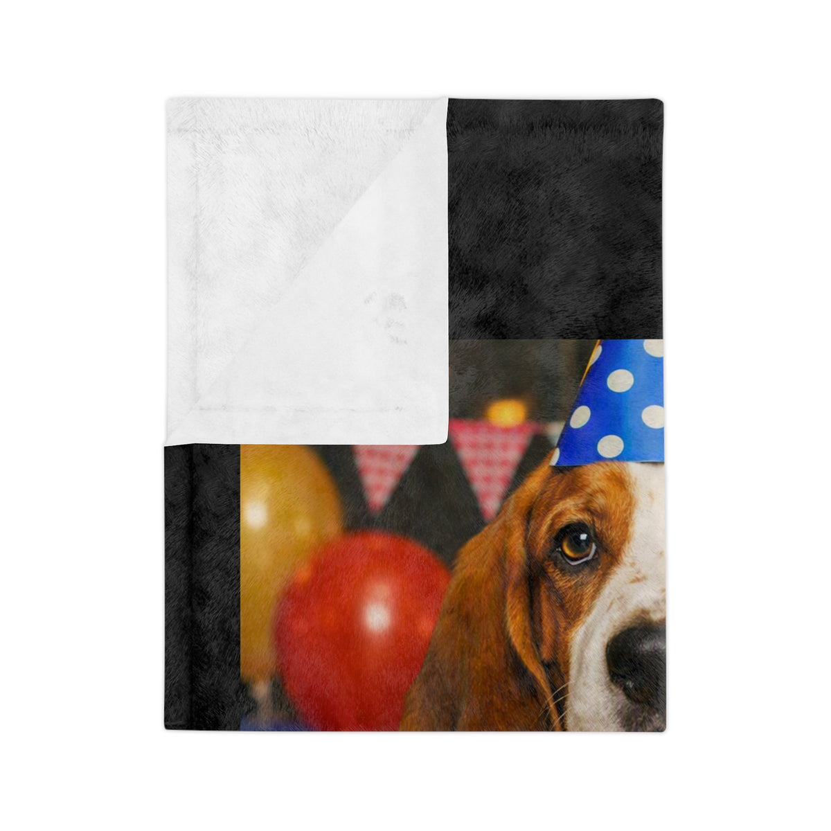 Birthday Buddy Basset Velveteen Microfiber Blanket