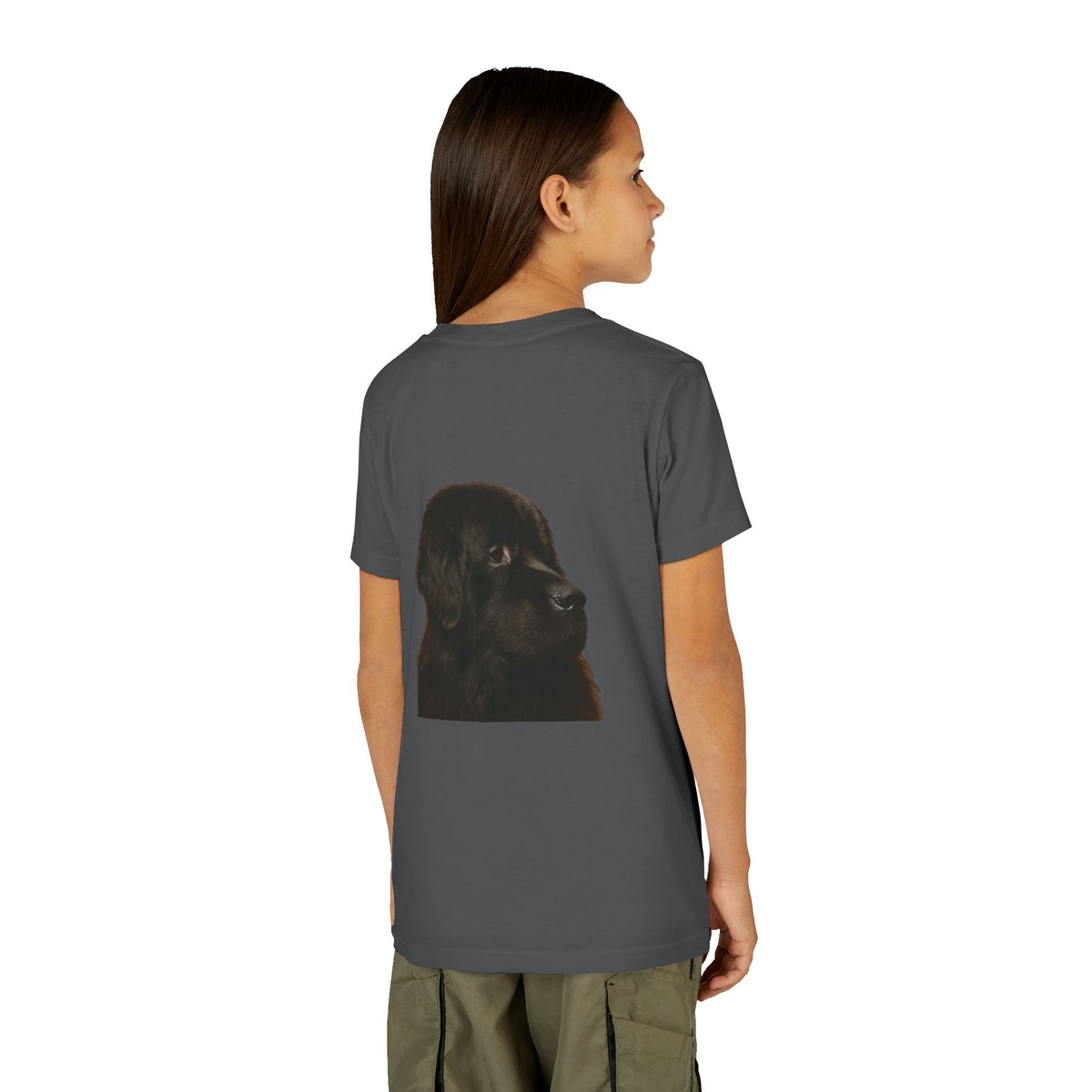 Newfie Head Youth Unisex Short Sleeve Crewneck Tee