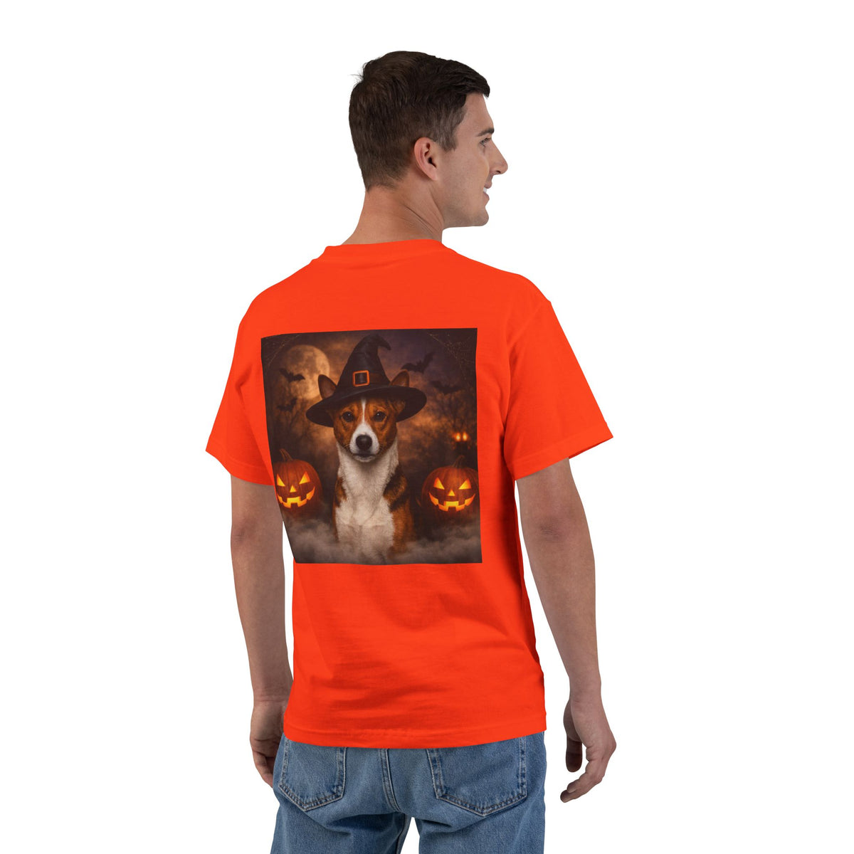 Witch Hat Pack Basenji Men's Short-Sleeve Crewneck Tee